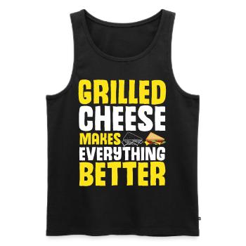 Love Grilled Cheese Men Women - Männer Premium Bio Tank Top - Schwarz - Vorne - Michal (187cm)