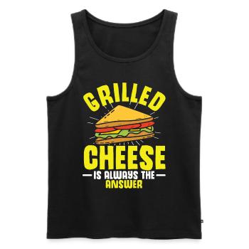 Love Grilled Cheese Men Women - Männer Premium Bio Tank Top - Schwarz - Vorne - Michal (187cm)