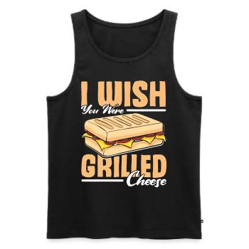 Amour Fromage Grillé Hommes Femmes - Débardeur bio Premium Homme - noir - Devant - Michal (187cm)