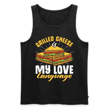 Love Grilled Cheese Men Women - Männer Premium Bio Tank Top - Schwarz - Vorne - Michal (187cm)