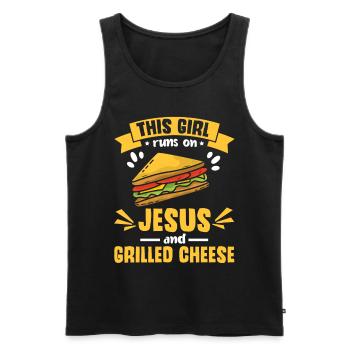 Love Grilled Cheese Men Women - Männer Premium Bio Tank Top - Schwarz - Vorne - Michal (187cm)