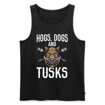 Pigs, dogs and tusks, wild boar, wild boar - Men's Premium Organic Tank Top - black - Front - AI Model Male 178 light (178cm)
