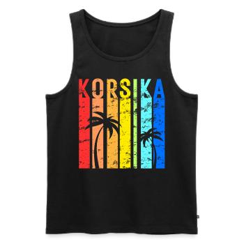Corse Vacances Corse Corse Idée - Débardeur bio Premium Homme - noir - Devant - Michal (187cm)