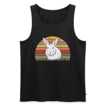 Lapin Rétro Lapin Lapin Vintage - Débardeur bio Premium Homme - noir - Devant - AI Model Male 178 light (178cm)