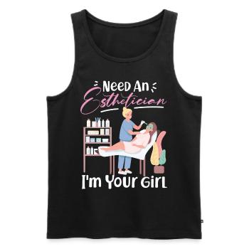 Cute Licensed Esthetician Skincare - Männer Premium Bio Tank Top - Schwarz - Vorne - Michal (187cm)