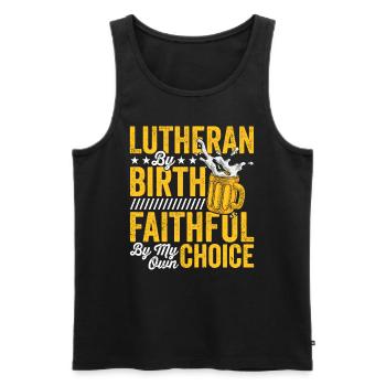 Luthériens de naissance Confirmation de la religion - Débardeur bio Premium Homme - noir - Devant - AI Model Male 178 light (178cm)
