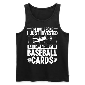 Funny Baseball Card Design - Men's Premium Organic Tank Top - black - Front - Michal (187cm)