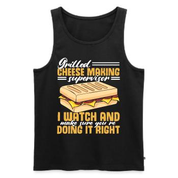 Love Grilled Cheese Men Women - Männer Premium Bio Tank Top - Schwarz - Vorne - Michal (187cm)