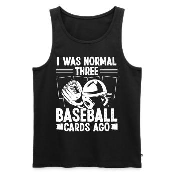 Funny Baseball Card Design - Men's Premium Organic Tank Top - black - Front - Michal (187cm)