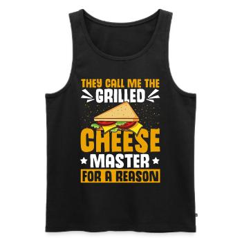 Love Grilled Cheese Men Women - Männer Premium Bio Tank Top - Schwarz - Vorne - Michal (187cm)