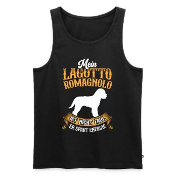 Lagotto Romagnolo ist nicht faul Wasserhund - Männer Premium Bio Tank Top - Schwarz - Vorne - Michal (187cm)