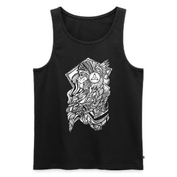 Schildmaid Walküre - Kriegerin der Germanen Viking - Männer Premium Bio Tank Top - Schwarz - Vorne - AI Model Male 178 light (178cm)