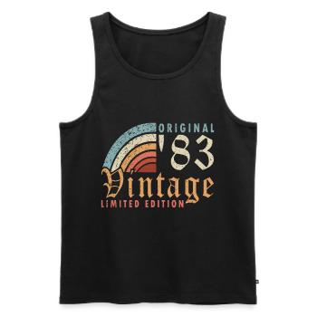 Year 1983 Original - Men's Premium Organic Tank Top - black - Front - AI Model Male 178 light (178cm)