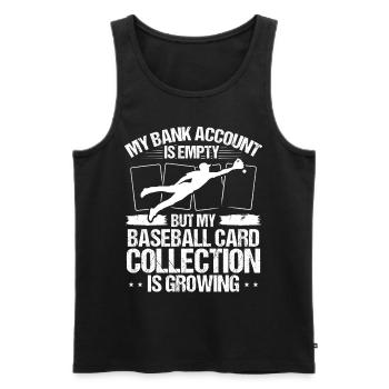 Funny Baseball Card Design - Men's Premium Organic Tank Top - black - Front - Michal (187cm)
