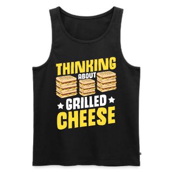 Love Grilled Cheese Men Women - Männer Premium Bio Tank Top - Schwarz - Vorne - Michal (187cm)