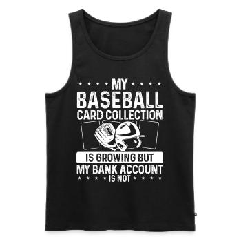 Funny Baseball Card Design - Men's Premium Organic Tank Top - black - Front - Michal (187cm)