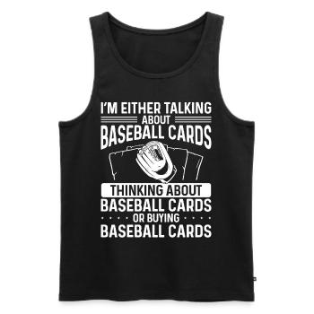 Funny Baseball Card Design - Men's Premium Organic Tank Top - black - Front - Michal (187cm)