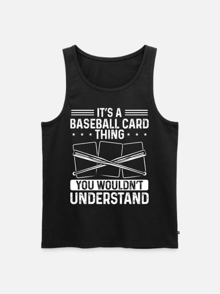 Funny Baseball Card Design - Men's Premium Organic Tank Top - black