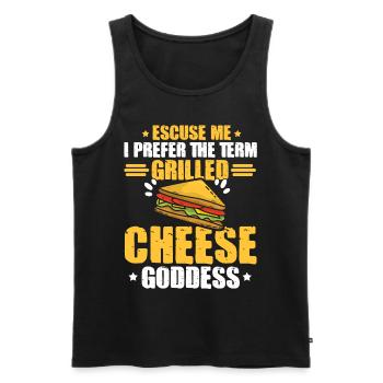 Amour Fromage Grillé Hommes Femmes - Débardeur bio Premium Homme - noir - Devant - Michal (187cm)