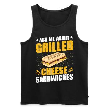 Amour Fromage Grillé Hommes Femmes - Débardeur bio Premium Homme - noir - Devant - Michal (187cm)
