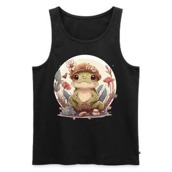 Cute Cottagecore Baby Frog Toad Frog Lovers - Men's Premium Organic Tank Top - black - Front - Michal (187cm)