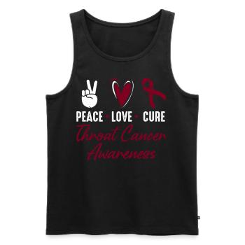 Frieden, Liebe, Heilung, Kehlkopfkrebs, - Männer Premium Bio Tank Top - Schwarz - Vorne - Michal (187cm)