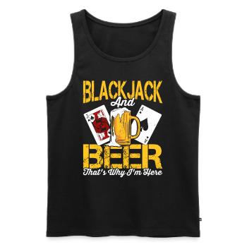 Blackjack Player Casino Card Game Blackjack - Men's Premium Organic Tank Top - black - Front - AI Model Male 178 light (178cm)