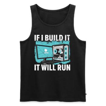 You clicked on the link, right? - Men's Premium Organic Tank Top - black - Front - AI Model Male 178 light (178cm)
