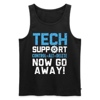 Tech Support Was haben Sie jetzt kaputt gemacht? - Männer Premium Bio Tank Top - Schwarz - Vorne - AI Model Male 178 light (178cm)