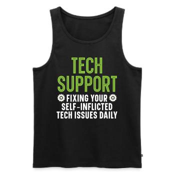 Keine Sorge, ich kenne mich mit Computern aus - Männer Premium Bio Tank Top - Schwarz - Vorne - AI Model Male 178 light (178cm)