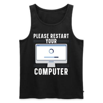 Fragen Sie mich über Informationstechnologie - Männer Premium Bio Tank Top - Schwarz - Vorne - AI Model Male 178 light (178cm)