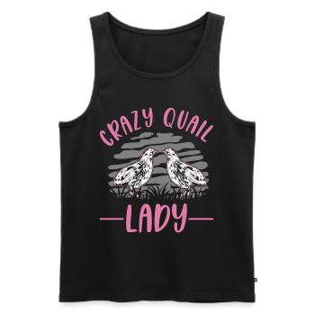 Crazy Quail Femme Éleveur de cailles - Débardeur bio Premium Homme - noir - Devant - Michal (187cm)