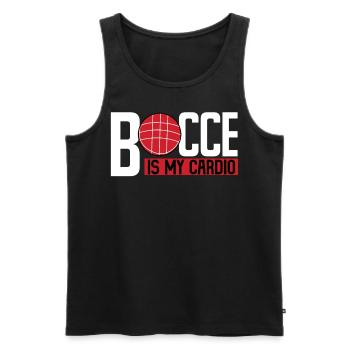 Drôle de joueur de pétanque - Débardeur bio Premium Homme - noir - Devant - Michal (187cm)