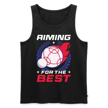 Bocce Ball Player - Men's Premium Organic Tank Top - black - Front - AI Model Male 178 light (178cm)