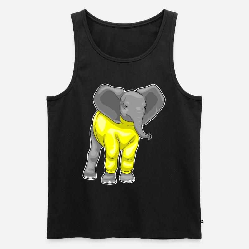 Elefant Winter - Männer Premium Bio Tank Top - Schwarz