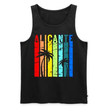 Alicante Costa Blanca Espagne Ville côtière Vacances - Débardeur bio Premium Homme - noir - Devant - AI Model Male 178 light (178cm)