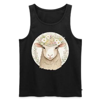 Cottagecore Mignon Bébé Mouton Pet Flower Farm Animal - Débardeur bio Premium Homme - noir - Devant - Michal (187cm)