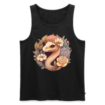 Cute Cottagecore Snake Serpent Goblincore Aestheti - Männer Premium Bio Tank Top - Schwarz - Vorne - Michal (187cm)