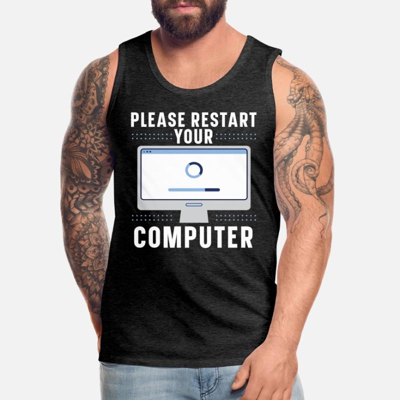 Please Restart Your Computer Coding Tech Support Männer Premium Bio Tank Top
