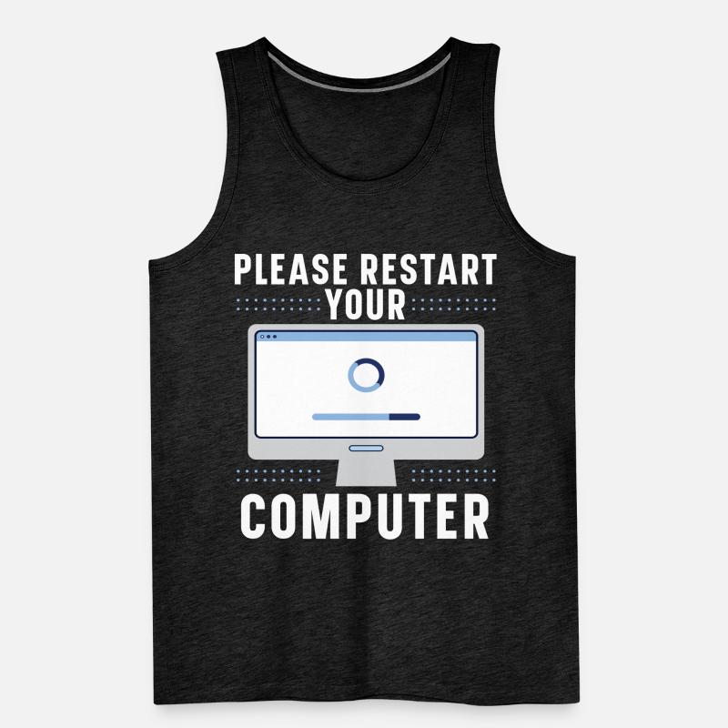 Please Restart Your Computer Coding Tech Support Männer Premium Bio Tank Top