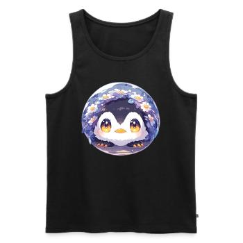 Pinguine - Männer Premium Bio Tank Top - Schwarz - Vorne - AI Model Male 178 light (178cm)