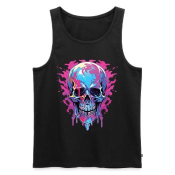 Skulls - Männer Premium Bio Tank Top - Schwarz - Vorne - AI Model Male 178 light (178cm)