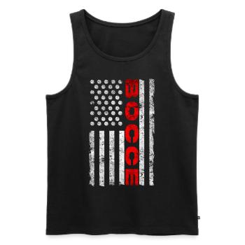 Bocce Ball Player USA Flag Patriotic - Men's Premium Organic Tank Top - black - Front - AI Model Male 178 light (178cm)
