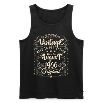 Jahrgang, geboren im August 1966. Geburtstag August 1966 - Männer Premium Bio Tank Top - Schwarz - Vorne - Michal (187cm)