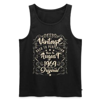 Jahrgang, geboren im August 1969. Geburtstag August 1969 - Männer Premium Bio Tank Top - Schwarz - Vorne - AI Model Male 178 light (178cm)