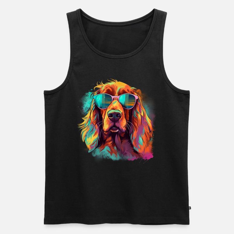 Irish Red Setter Hund Hunderasse - Männer Premium Bio Tank Top - Schwarz