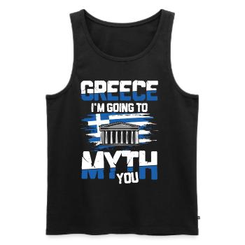 Greece I'm Going To Myth You - Männer Premium Bio Tank Top - Schwarz - Vorne - Michal (187cm)