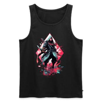 Epic Gamer Cyber Assassin en rouge avec Shard - Débardeur bio Premium Homme - noir - Devant - AI Model Male 178 light (178cm)