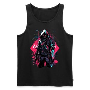 Epic Gamer Cyber Assassin du futur - Débardeur bio Premium Homme - noir - Devant - AI Model Male 178 light (178cm)