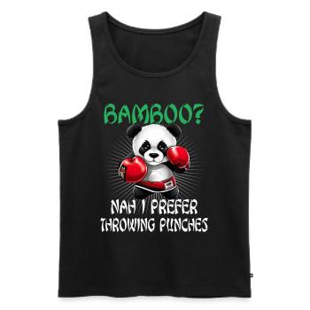 Panda Boxer Boxender Pandabär - Männer Premium Bio Tank Top - Schwarz - Vorne - AI Model Male 178 light (178cm)